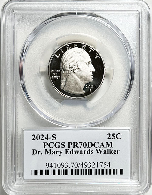 2024 PCGS Certified American Women Quarter Dr. Mary Edwards Walker with Stephanie Sabin Label