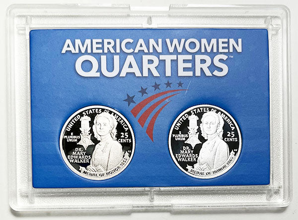 2022 - 25 S Clad and Silver Proof American Women Quarters in 2 by 3 Frosty Case