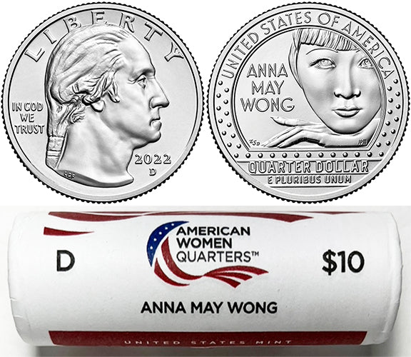 2022 - 25 D Mint American Women Quarter United States Mint Wrapped Rolls