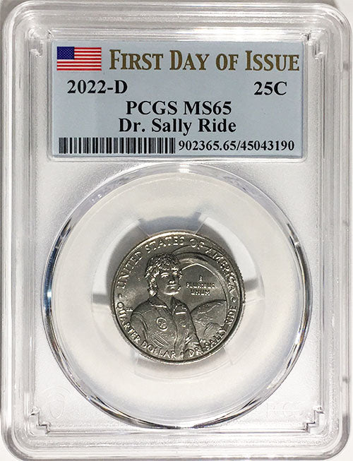 2022 PCGS Certified American Women Quarters Dr. Sally Ride First Day of Issue Label