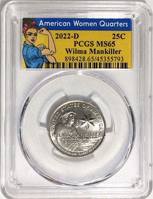 2022 PCGS Certified American Women Quarter Wilma Mankiller Rosie Label