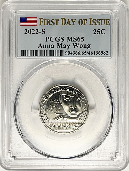 2022 PCGS Certified American Women Quarters Anna May Wong First Day of Issue Label