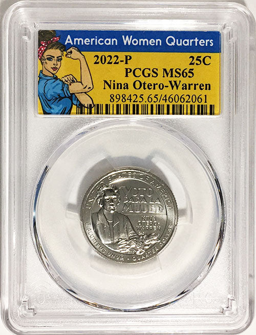 2022 PCGS Certified American Women Quarter Nina Otero-Warren Rosie Label