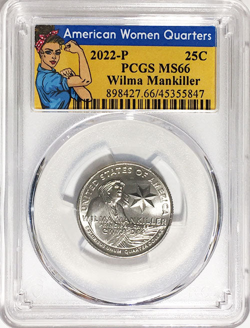 2022 PCGS Certified American Women Quarter Wilma Mankiller Rosie Label