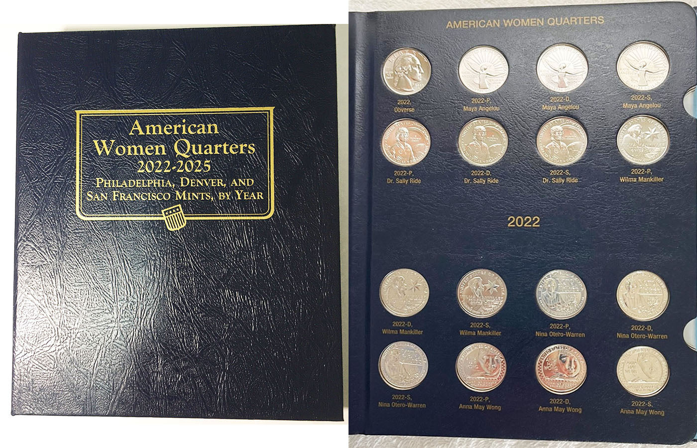 2022 - 25 Coin Folders and Albums with Quarters