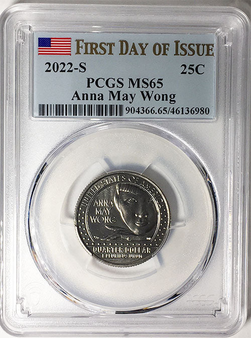 2022 PCGS Certified American Women Quarters Anna May Wong First Day of Issue Label