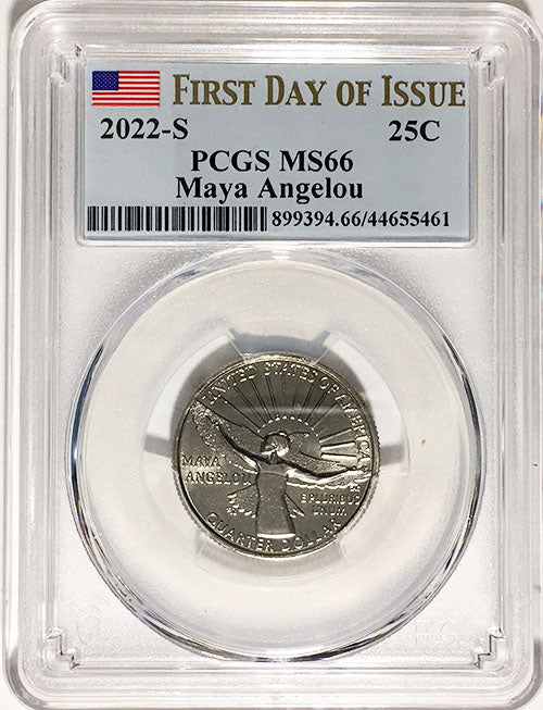 2022 PCGS Certified American Women Quarter Maya Angelou First Day of Issue Label