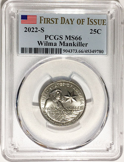 2022 PCGS Certified American Women Quarters Wilma Mankiller First Day of Issue Label