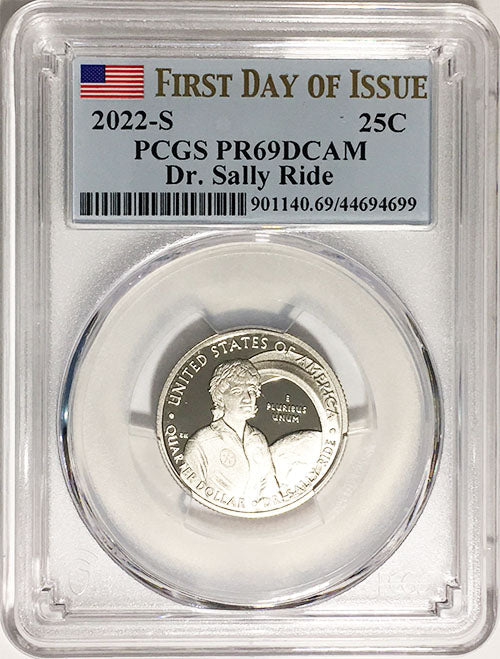 2022 PCGS Certified American Women Quarters Dr. Sally Ride First Day of Issue Label