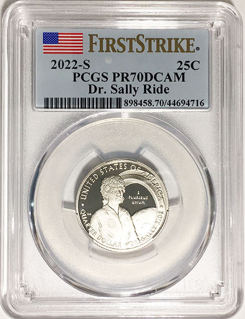 2022 PCGS Certified American Women Quarter Dr. Sally Ride First Strike Label