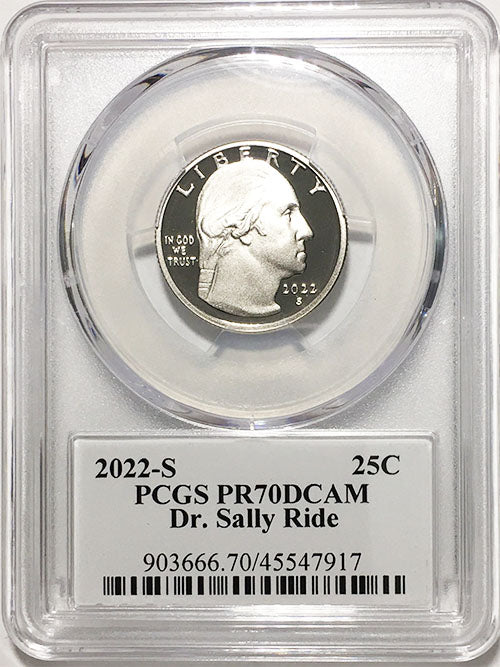 2022 PCGS Certified American Women Quarters Dr. Sally Ride with Stephanie Sabin Label