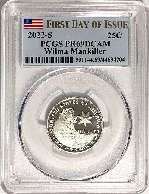 2022 PCGS Certified American Women Quarters Wilma Mankiller First Day of Issue Label