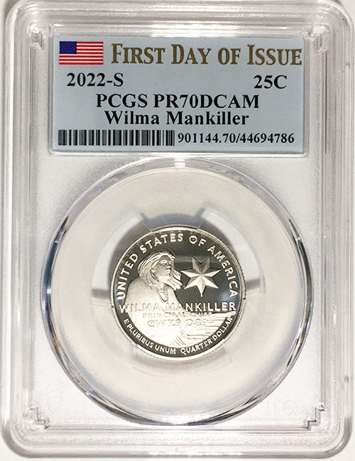 2022 PCGS Certified American Women Quarters Wilma Mankiller First Day of Issue Label