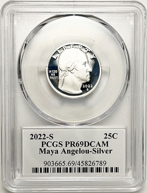 2022 PCGS Certified American Women Quarters Maya Angelou with Stephanie Sabin Label