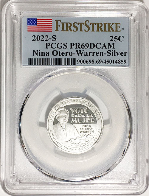 2022 PCGS Certified American Women Quarters Nina Otero-Warren First Strike Label