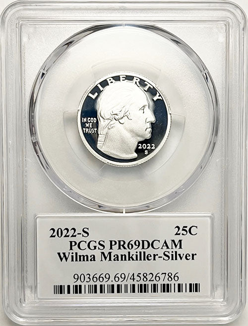2022 PCGS Certified American Women Quarters Wilma Mankiller with Stephanie Sabin Label