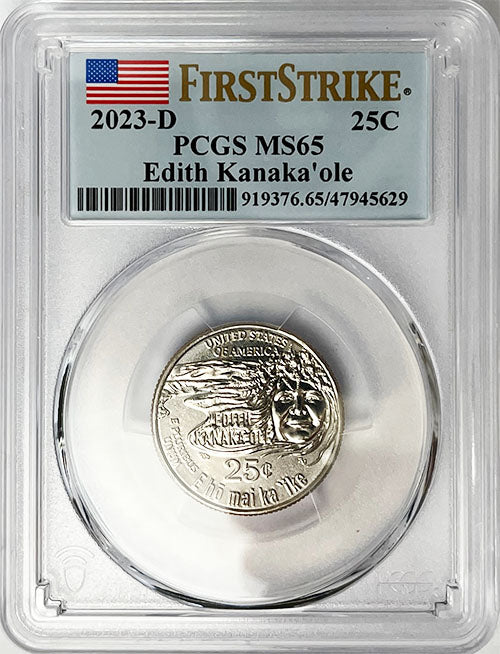 2023 PCGS Certified American Women Quarter Edith Kanakaole First Strike Label