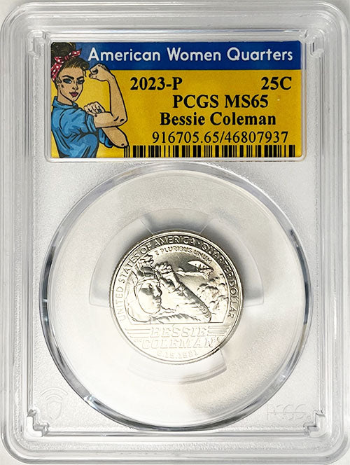 2023 PCGS Certified American Women Quarter Bessie Coleman Rosie Label