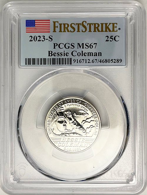 2023 PCGS Certified American Women Quarter Bessie Coleman First Strike Label