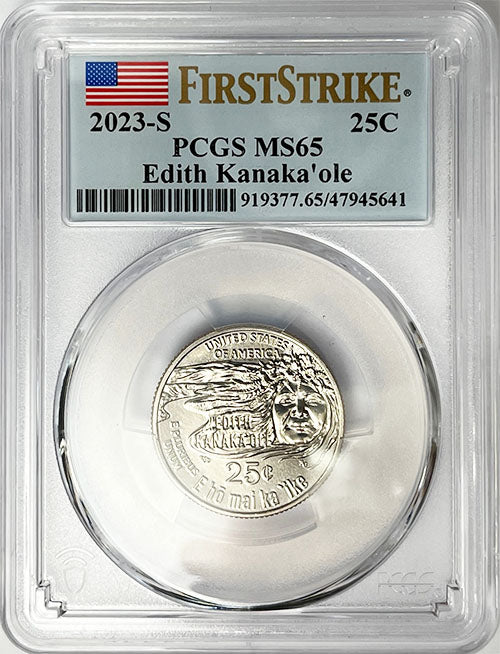 2023 PCGS Certified American Women Quarter Edith Kanakaole First Strike Label