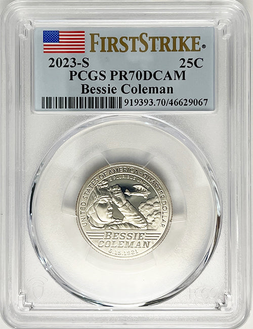 2023 PCGS Certified American Women Quarter Bessie Coleman First Strike Label