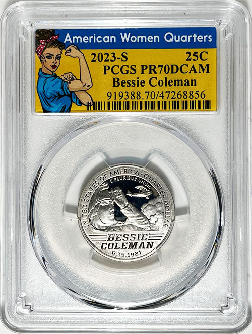 2023 PCGS Certified American Women Quarter Bessie Coleman Rosie Label