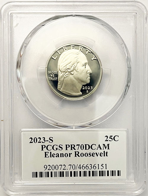 2023 PCGS Certified American Women Quarter Eleanor Roosevelt with Stephanie Sabin Label