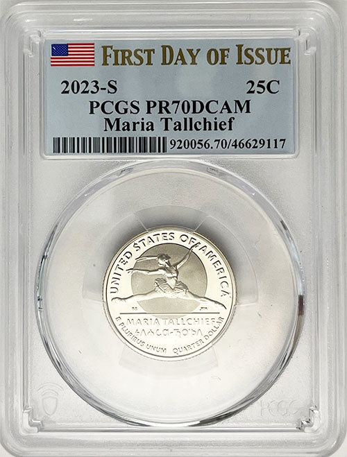 2023 PCGS Certified American Women Quarter Maria Tallchief First Day of Issue Label