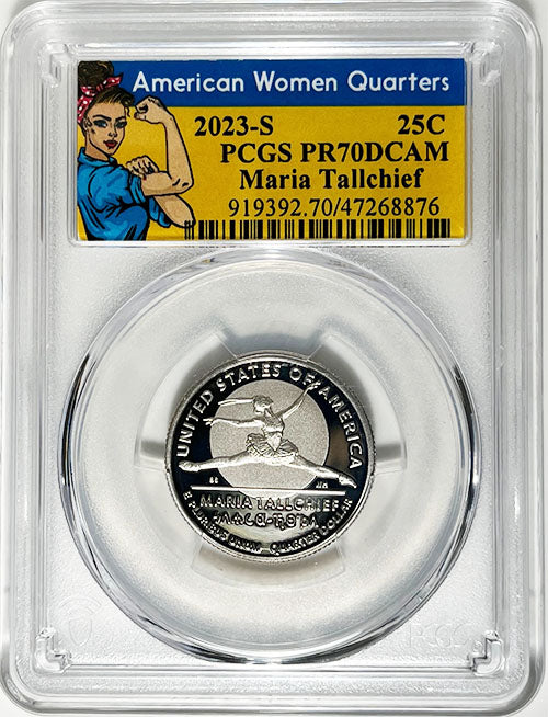 2023 PCGS Certified American Women Quarter Maria Tallchief Rosie Label