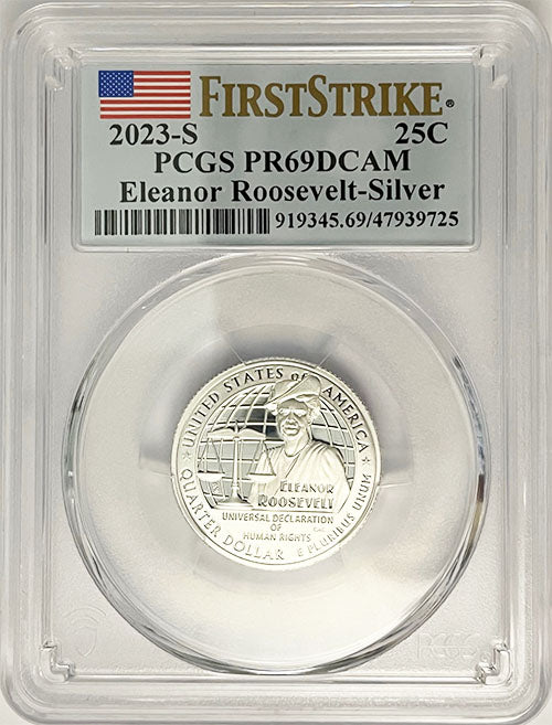 2023 PCGS Certified American Women Quarter Eleanor Roosevelt First Strike Label