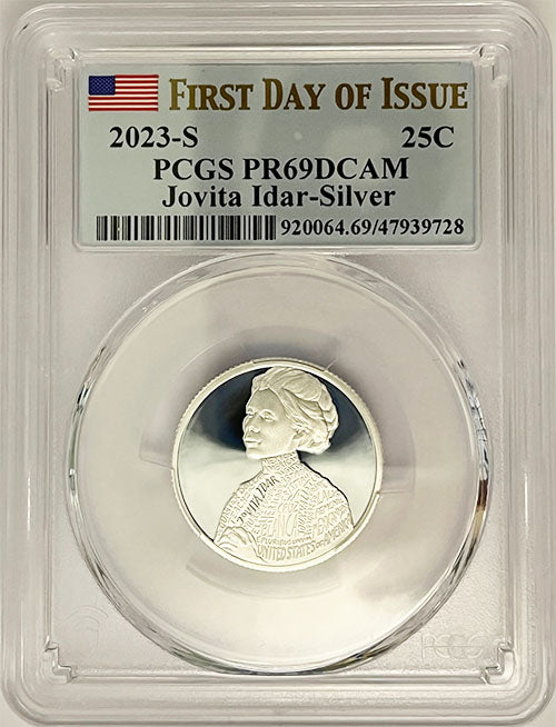 2023 PCGS Certified American Women Quarter Jovita Idar First Day of Issue Label
