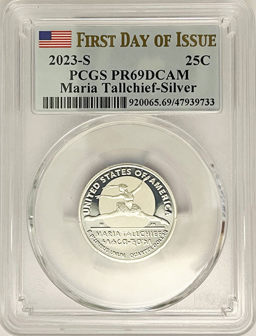 2023 PCGS Certified American Women Quarter Maria Tallchief First Day of Issue Label